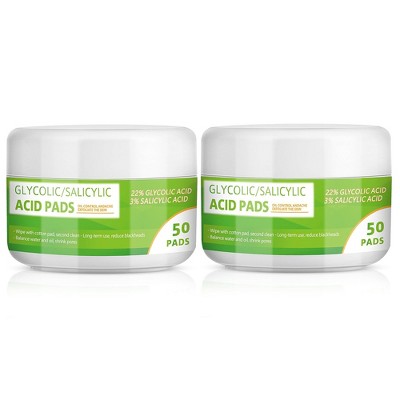 Grocerism 20% Glycolic Acid + 2% Salicylic Acid Pads - Exfoliating with Hyaluronic Acid & Aloe Vera - Facial Pads