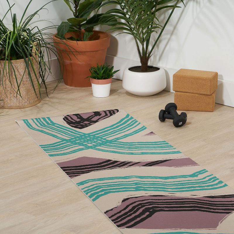 Little Dean Muted pink and green stripe (6mm) 70" x 24" Yoga Mat - Society6, 3 of 4