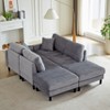 NicBex 122.5 Inch U-Shaped Corduroy Sectional Sofa with 2 Ottomans and 2 Pillows for Living Room,Bedroom,Gray - image 3 of 4