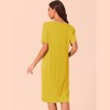 cheibear Women's Ruffled V-Neck Short Sleeve Pullover Pajama Midi Nightgown - 3 of 4