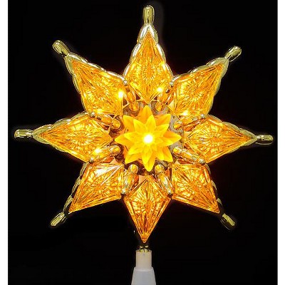 Kurt S. Adler 7" Lighted 8 Point Gold Star Christmas Tree Topper