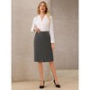 INSPIRE CHIC Women's Business Pencil High Waist Mental Decor Formal Work Midi Skirts - 2 of 4