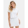 EXLURA Womens Casual Summer 2 Piece Short Skirt Sets Short Sleeve Tshirt And Tennis Skort Dressy Cotton Matching Sweatsuits - 2 of 4