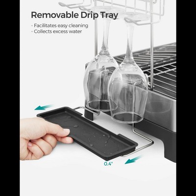 Stainless Steel 2-Tier Dish Drying Rack with Utensil Cup