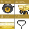 Vynxaria 3 cu. ft. 300 lbs. Capacity Removable Sides Metal Steel Mesh Heavy Duty Utility Wagon Outdoor Garden Cart in Yellow - 3 of 4