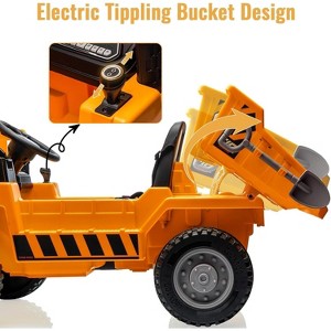 Ride On Dump Truck, Ride On Car with Remote Control, 12V 4WD Kids Electric Car, Ride On Toys with Electric Dump Bed and Shovel, Two Speeds, Music - 1 of 1
