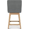 Counter Height Swivel Bar Stools Set of 2, 26.8" H Seat Height, Solid Wood Legs, Performance Fabric in Flint Grey - 4 of 4