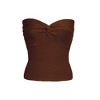 Women's Knit Tube Top, Twist - Front Bandeau Crop Top, Strapless Elastic Backless Sleeveless Top - 2 of 2
