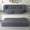 KWPZQEB Convertible Folding Sofa Bed, Teddy Fabric Foam-Filled Couch with 2 Pillows, Modern Folding Loveseat Sofa for Living Room, Bedroom - 3 of 4