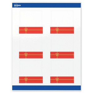 Avery Labels, 3" x 3", Gold-Red Gift, Glossy, 60ct - 1 of 4