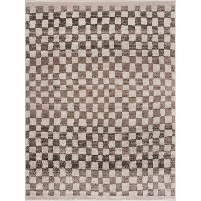 Hauteloom Benjy Cream & Charcoal Checkered Area Rug