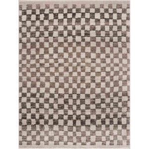 Hauteloom Benjy Cream & Charcoal Checkered Area Rug - 1 of 4