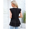Clearlove Womens Summer Tops Dressy Casual V Neck Ruffle Short Sleeve Blouses Tops - 4 of 4