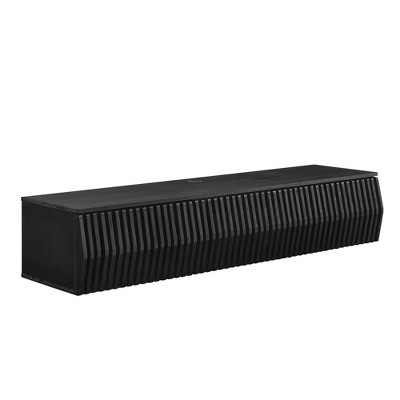 Modway Vaughn 64" Wall-Mount TV Stand – Black Floating Entertainment Center with Storage
