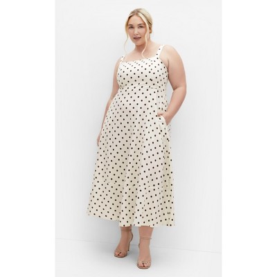 Women's Plus Size Collins Print Maxi Dress - cream | CITY CHIC