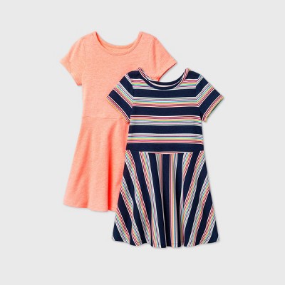 navy and peach dress