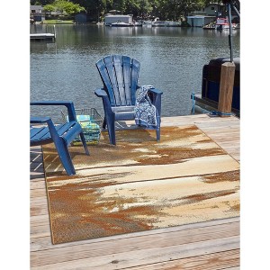 Unique Loom    Outdoor Modern Shore Area Rug - 1 of 4