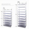 Shoe Storage Organizer 9-Tier - Space Saving Non-Woven Shoe Cabinet with Dust Cover, Fits 36 Pairs (Red) - 3 of 4