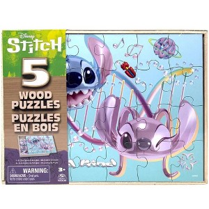 Spin Master Lilo & Stitch 5-Pack Jigsaw Puzzles in Wooden Storage Box - 1 of 3