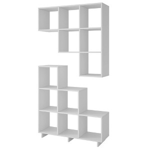 Set of 2 38.58" Cascavel Stair Cubby White - Manhattan Comfort: Modern Wall/Free-Standing Organizer - 1 of 4