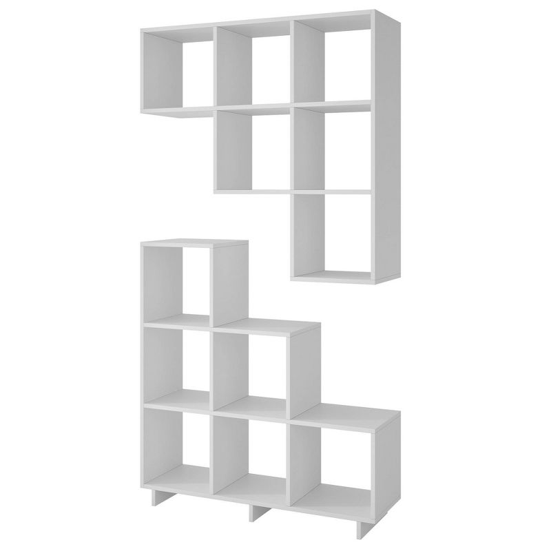 Set of 2 38.58&#34; Cascavel Stair Cubby White - Manhattan Comfort, 1 of 9