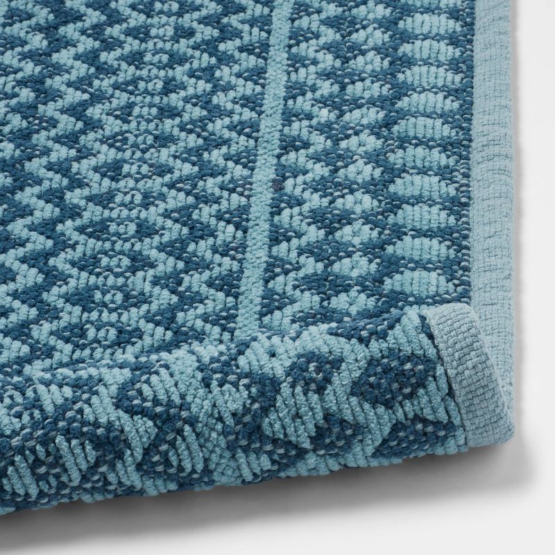 20&#34;x32&#34; Mixed Texture Chenille Bath Rug Teal Blue - Threshold&#8482;, 5 of 8
