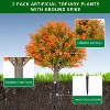 Artificial Topiary Trees Set of 2, Topiary Trees with Metal Ground Spike for Winter and Fall,Christmas Topiary Tree Outdoor Front Porch Garden - 3 of 4