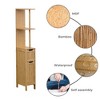 Evideco French Home Goods Slim Storage Cabinet Freestanding Bathroom Organizer with Shelves and Magnetic Door - 4 of 4