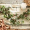 tag 5 ft Icy Pine Garland Pine Tree Twigs with Pinecones Garland Christmas Tree Staircase Mantel Fireplace Home Decorations Plastic - 2 of 2