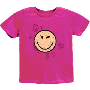 The Juniper Shop SmileyWorld Flower Outline Youth Short Sleeve Tee - 1 of 4