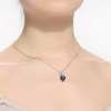 Guili Sterling Silver Heart Pendant Necklace with CZ in White, Green, Red, or Blue—A Sparkling and Elegant Piece for Any Occasion. - 3 of 3
