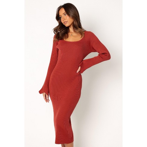 Petal and Pup Skylee Longsleeve Midi Dress - Rust XS