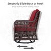 Outdoor Swivel Rocking Chair, 3 Piece Rattan Encrypted Patio Furniture Wicker Bistro Set,Beige - 4 of 4
