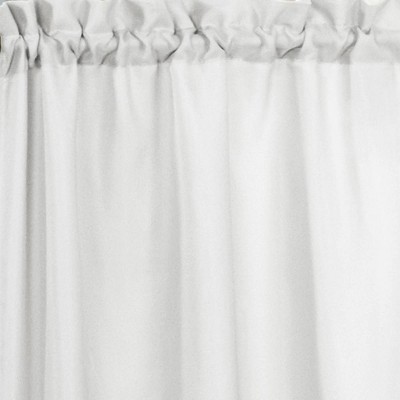 White Polyester Room-Darkening Rod Pocket Curtain Tiers Pair