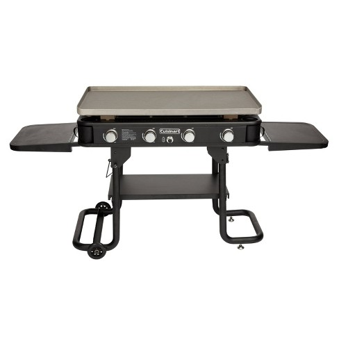 Razor Griddle 37 Inch Outdoor Steel 4 Burner Propane Gas Grill Griddle With  Wheels And Top Cover Lid Folding Shelves For Home Bbq Cooking, Black :  Target