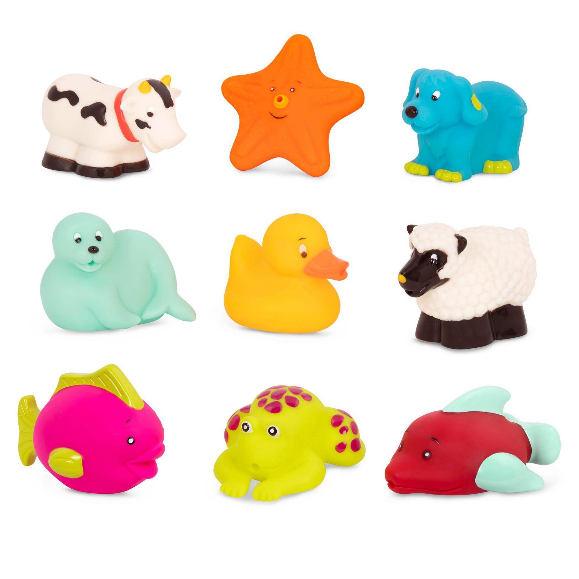 B. Toys Animal Bath Squirts - Squish and Splash Duck: PVC Shapes & Colors Toddler Toy Set