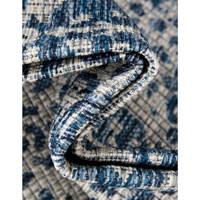 Easy Care Blue Synthetic 3'3" x 5'3" Outdoor Rectangular Rug