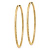 Black Bow Jewelry 1.5mm x 42mm 14k Yellow Gold Satin Diamond-Cut Endless Hoop Earrings - 2 of 4
