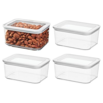 iDesign Small Airtight Canister with Erasable Label - Set of 4 - Clear