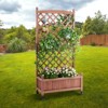 VEVOR Raised Garden Bed with Trellis, 30" x 13" x 61.4" Outdoor Raised Wood Planters with Drainage Holes, Free-Standing Trellis Planter Box, Walnut - 2 of 4