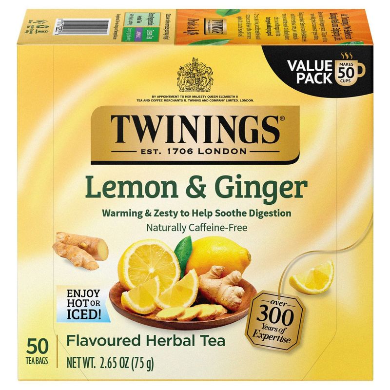 Twining&#39;s Lemon &#38; Ginger Tea - 50ct, 1 of 5