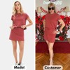 EXLURA Womens Casual Summer 2 Piece Short Skirt Sets Short Sleeve Tshirt And Tennis Skort Dressy Cotton Matching Sweatsuits - 3 of 4