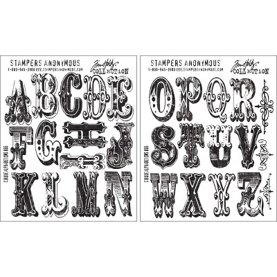 Tim Holtz Cling Stamps 7"X8.5"-Cirque Alphabet