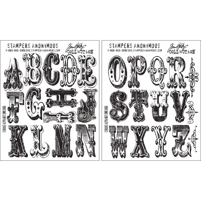 Tim Holtz Cling Stamps 7X8.5-Cirque Alphabet