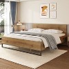 Christopher Knight Home Thornea Modern Wood Platform Bed with Headboard and Iron Base - 2 of 4