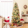 Tangkula 7.5/6 FT Artificial Christmas Tree Pre-Lit Hinged Xmas Tree w/ 820/580 Flocked Frosted Tips - 3 of 4
