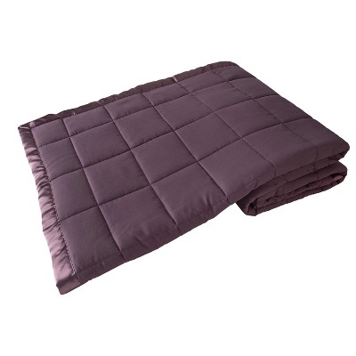 Elite Home 90 x 90 Inch Soft Lightweight Cozy Nights Down Alternative Polyester Throw Blanket for Couch, Sofa, or Bed, Full/Queen, Plum