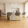 TiramisuBest Set of 2 30" Modern Swivel Velvet Dining Chairs, Comfortable High Bar Stools with 360° Rotation for Bars & Restaurants (Beige Grey) - 3 of 4