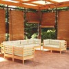 vidaXL 8-Piece Pinewood Patio Lounge Set with Cream Cushions - Outdoor Garden Sofa Modular Design - 2 of 4