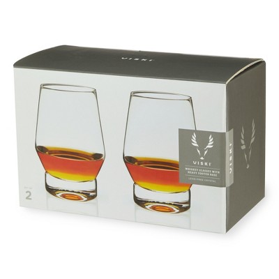 Viski 18.5 Oz Clear Crystal Whiskey Glasses with Heavy Base